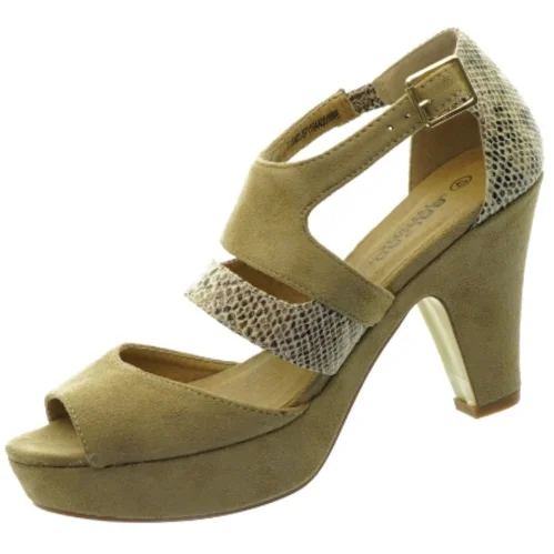  Ruskindssandaler (fake)  med plateau hæl fra Balzar (str. 40)