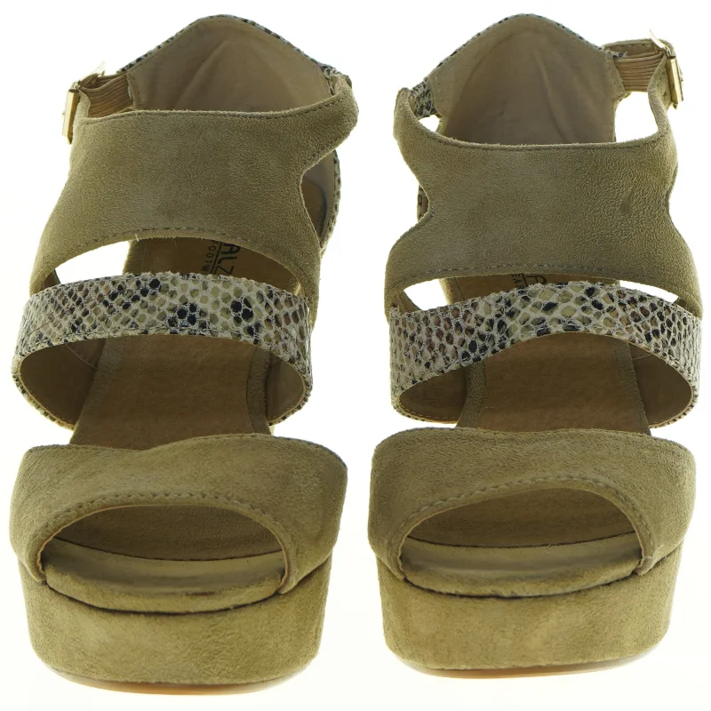  Ruskindssandaler (fake)  med plateau hæl fra Balzar (str. 40)