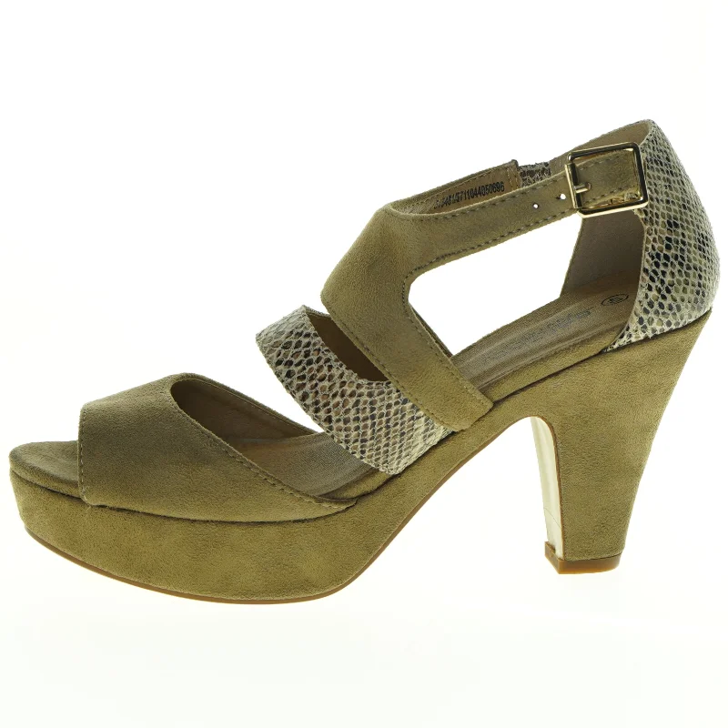  Ruskindssandaler (fake)  med plateau hæl fra Balzar (str. 40)