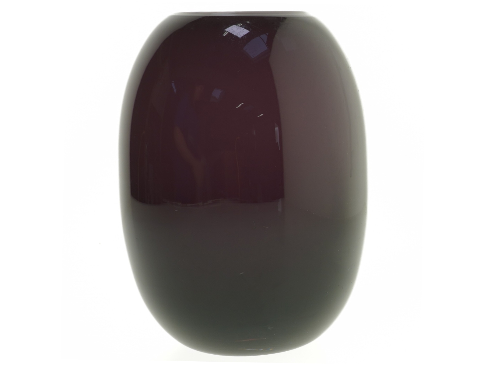 Mørk vase i glas (str. 20x14 cm)