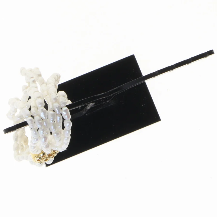 Hvidt perlearmbånd (str. 21 cm)