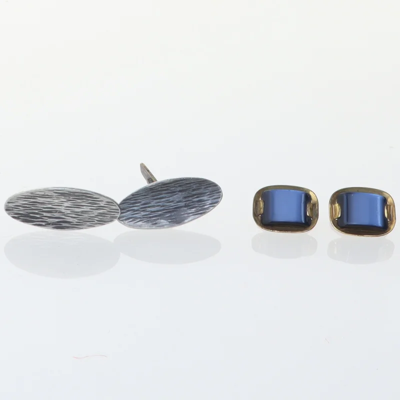 Manchetknapper (str. 2 x 2 cm og 3 x en og en halv)