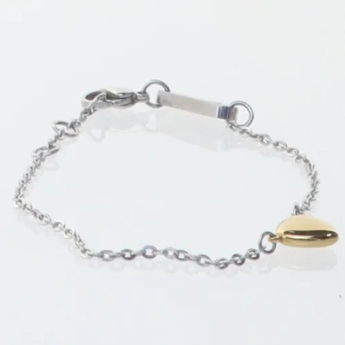 Sølvfarvet armbånd med hjertevedhæng fra Energetix (str. 20 cm)