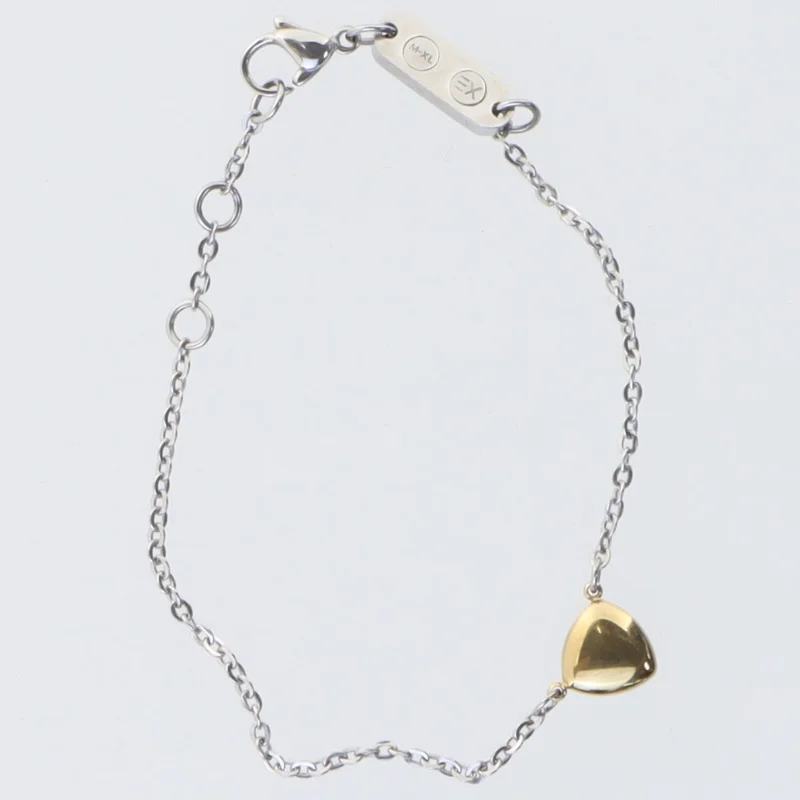 Sølvfarvet armbånd med hjertevedhæng fra Energetix (str. 20 cm)