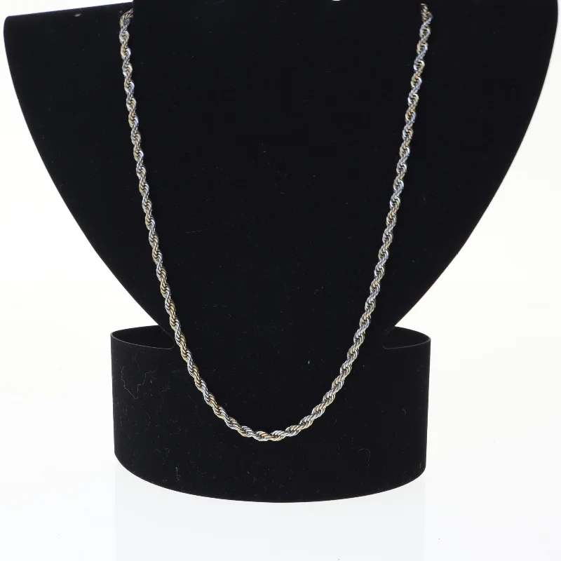 Sølvfarvet halskæde (str. 50 cm)