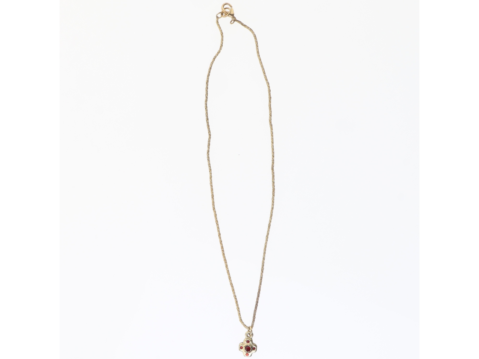 Guld halskæde med vedhæng (str. 42 cm)