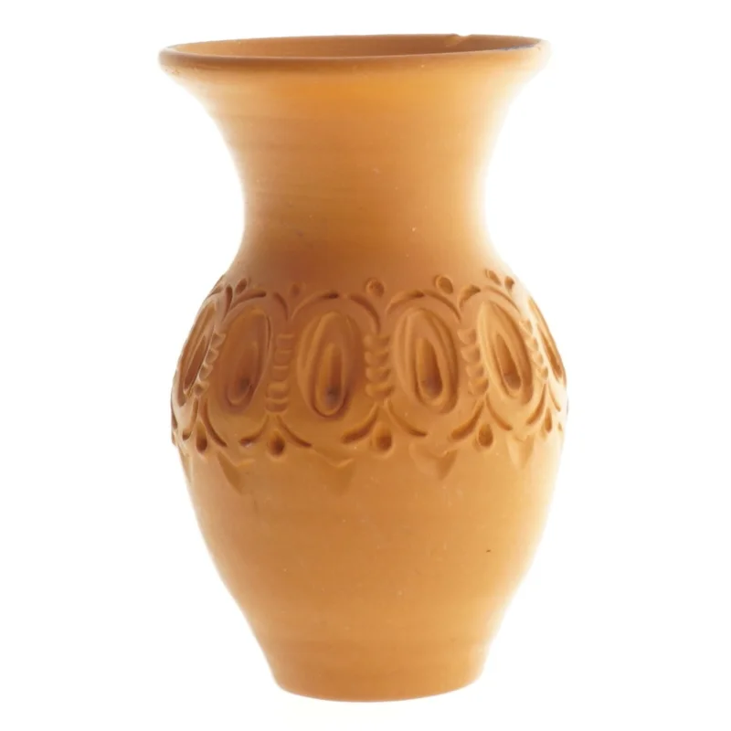 Dekorativ ler vase (str. 13,5 x 8,5 cm)