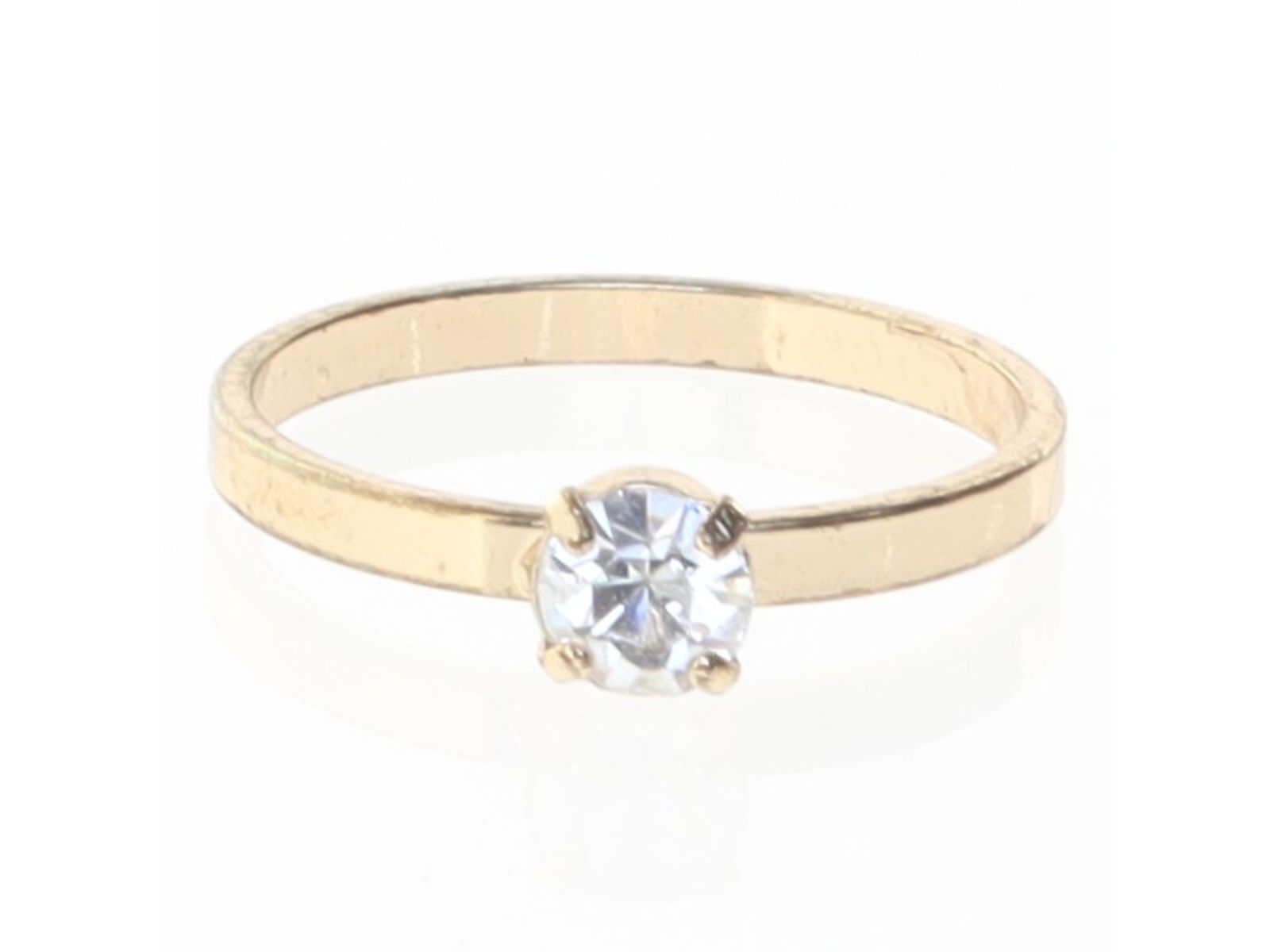 Guldring med klar sten (str. 57 mm)