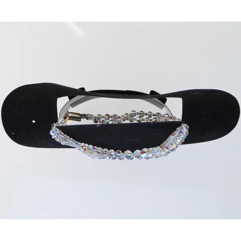 Dobbeltradet krystalhalskæde (str. 46 cm)