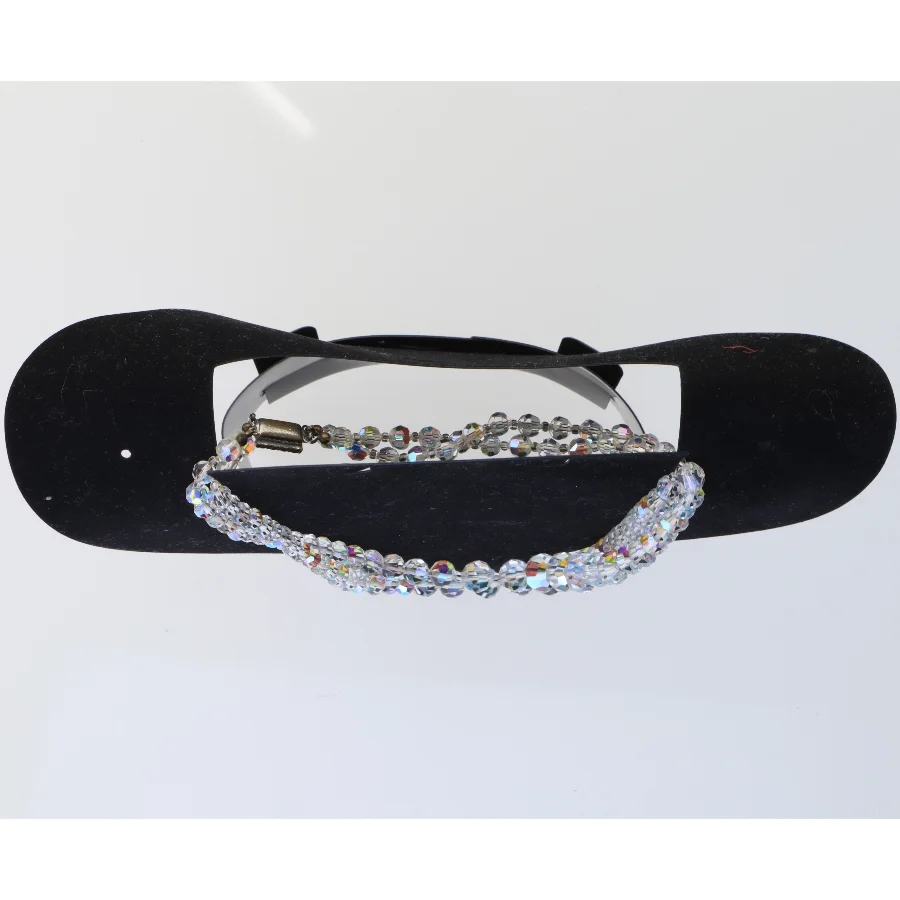 Dobbeltradet krystalhalskæde (str. 46 cm)