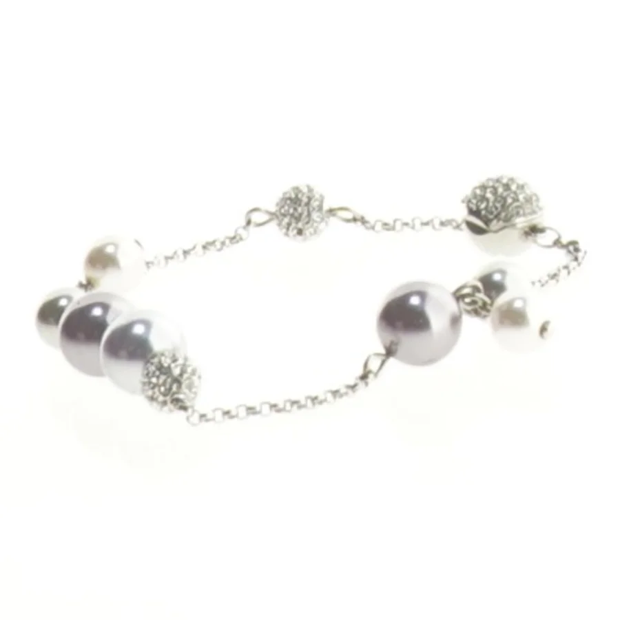 Perlearmbånd med vedhæng (str. Ø 5 cm)