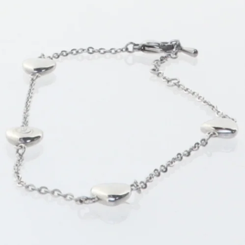 Sølv armbånd med hjerteanhæng (str. 29 cm)