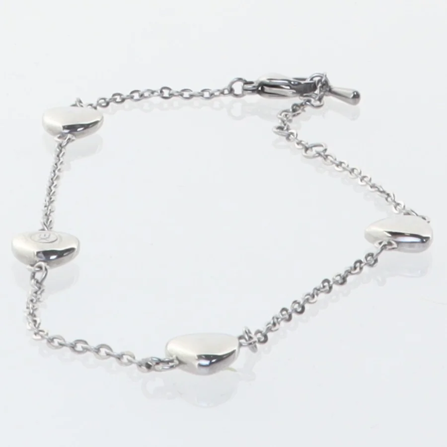 Sølv armbånd med hjerteanhæng (str. 29 cm)