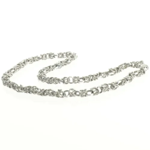 Sølvfarvet kædehalskæde (str. Ø 24 cm)