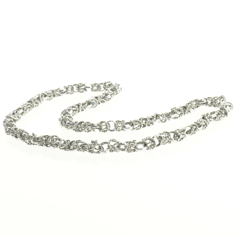 Sølvfarvet kædehalskæde (str. Ø 24 cm)