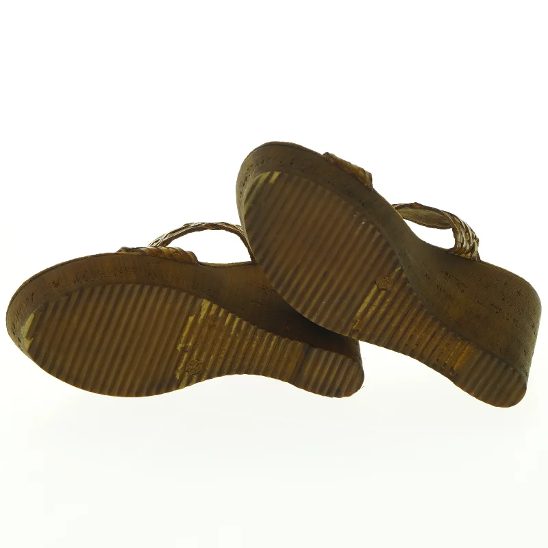 Flettede kilehælsandaler (str. 39)