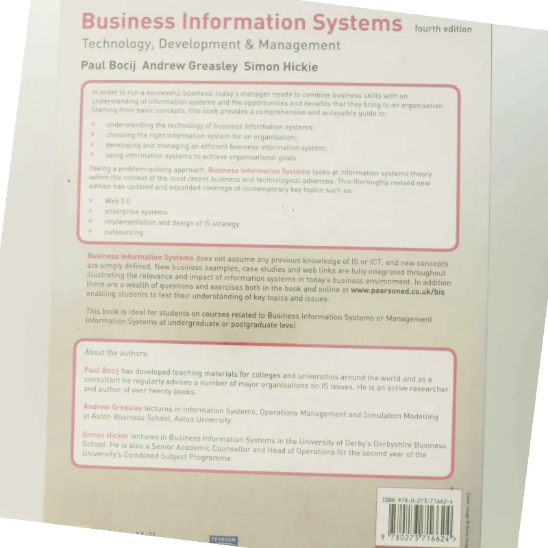 Business information systems : technology, development and management (Bog)
