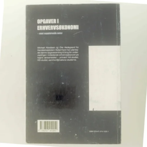 Opgaver i erhvervsøkonomi - med supplerende noter (Bog)