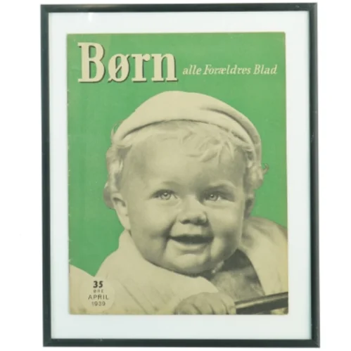 Gammelt magasin i ramme (str. 36 x 39 cm)