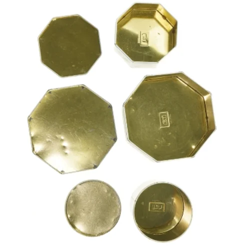 Vintage kasedåser med frugtdekoration - 3 stk (str. 7 cm 10 cm og 14 cm høje)