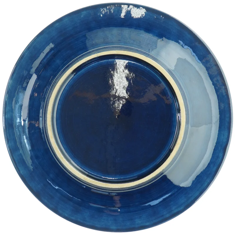 Blåt Keramik- eller porcelænsfad (str. o. 31 cm)