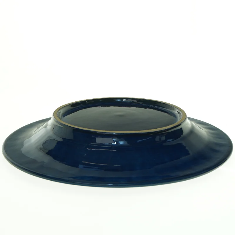 Blåt Keramik- eller porcelænsfad (str. o. 31 cm)