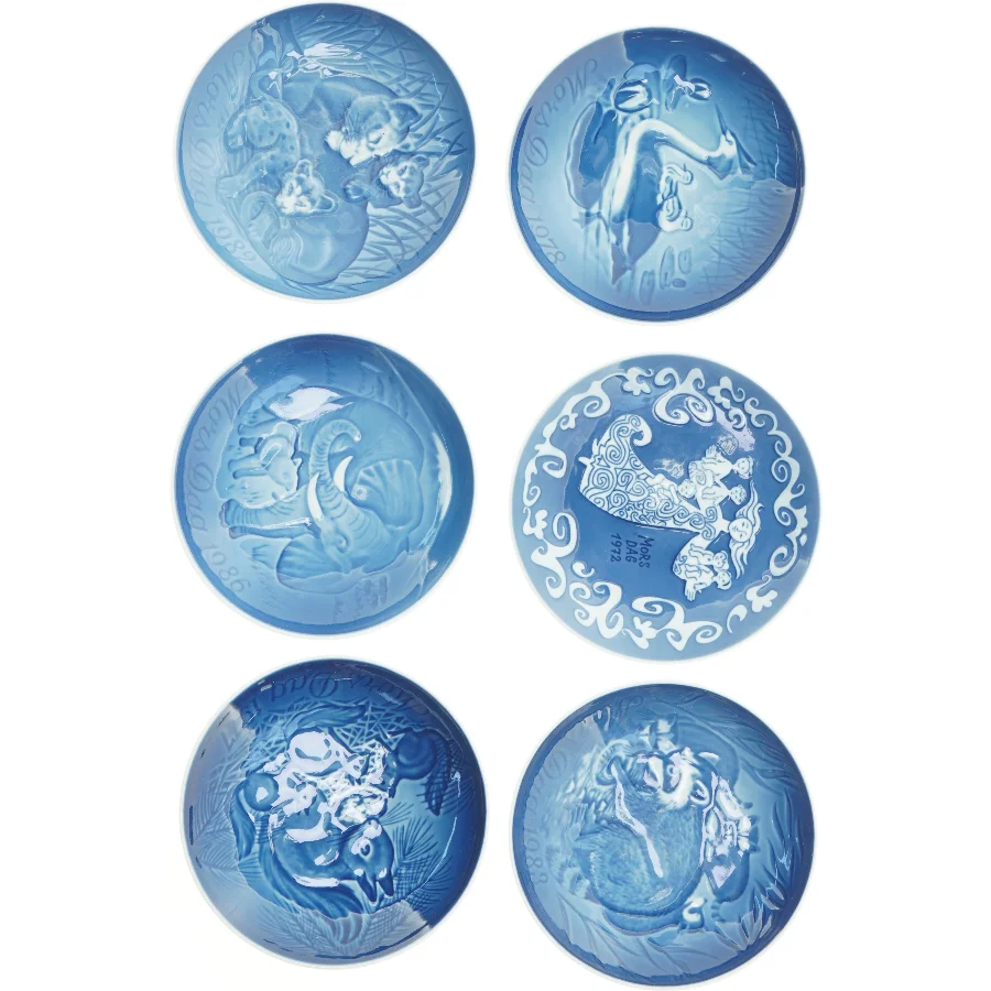 Mors Dag platter (17 stk) fra Royal Copenhagen & Bing og Grøndal (str. Ø 15 cm)