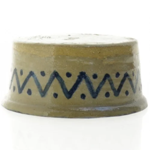 Keramikskål med blå dekoration (str. 16 x 7 cm)