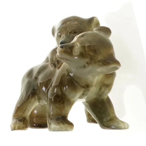 Porcelænsfigur bjørne (str. 16 x 13 cm)