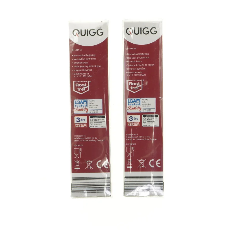 Nye Quigg Elektriske Salt- og Peberkværne fra Quigg (str. 24 cm)