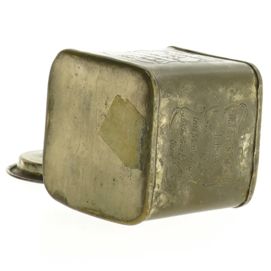 Antik teæske med låg (str. 8 x 7 cm)