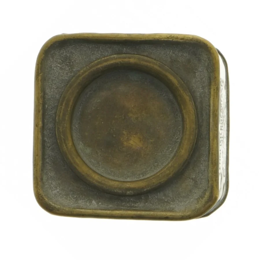 Antik teæske med låg (str. 8 x 7 cm)