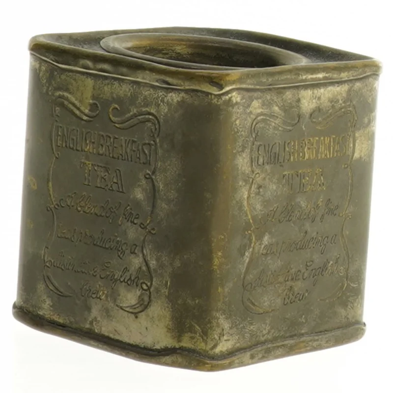 Antik teæske med låg (str. 8 x 7 cm)