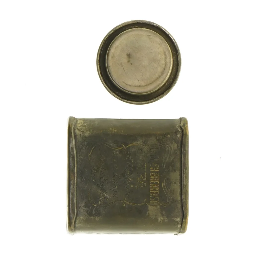Antik teæske med låg (str. 8 x 7 cm)