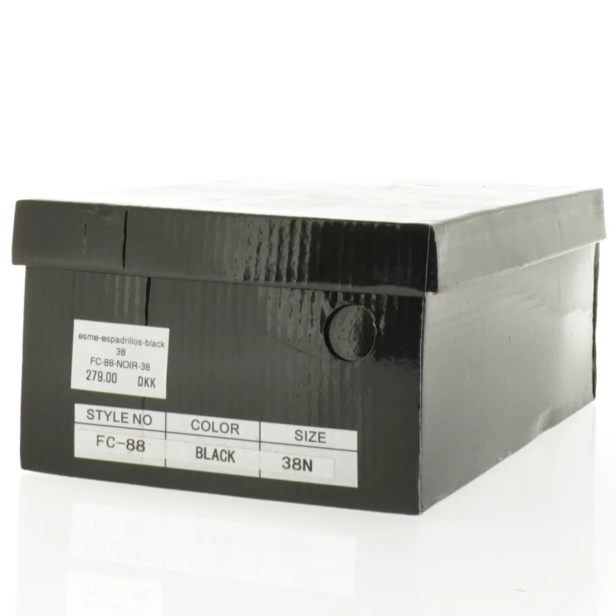 Sorte espadrillos med guldkæde fra Wilady (str. 38)