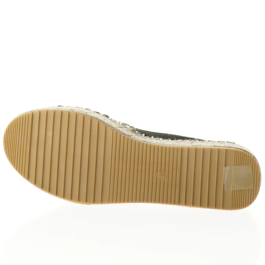 Sorte espadrillos med guldkæde fra Wilady (str. 38)