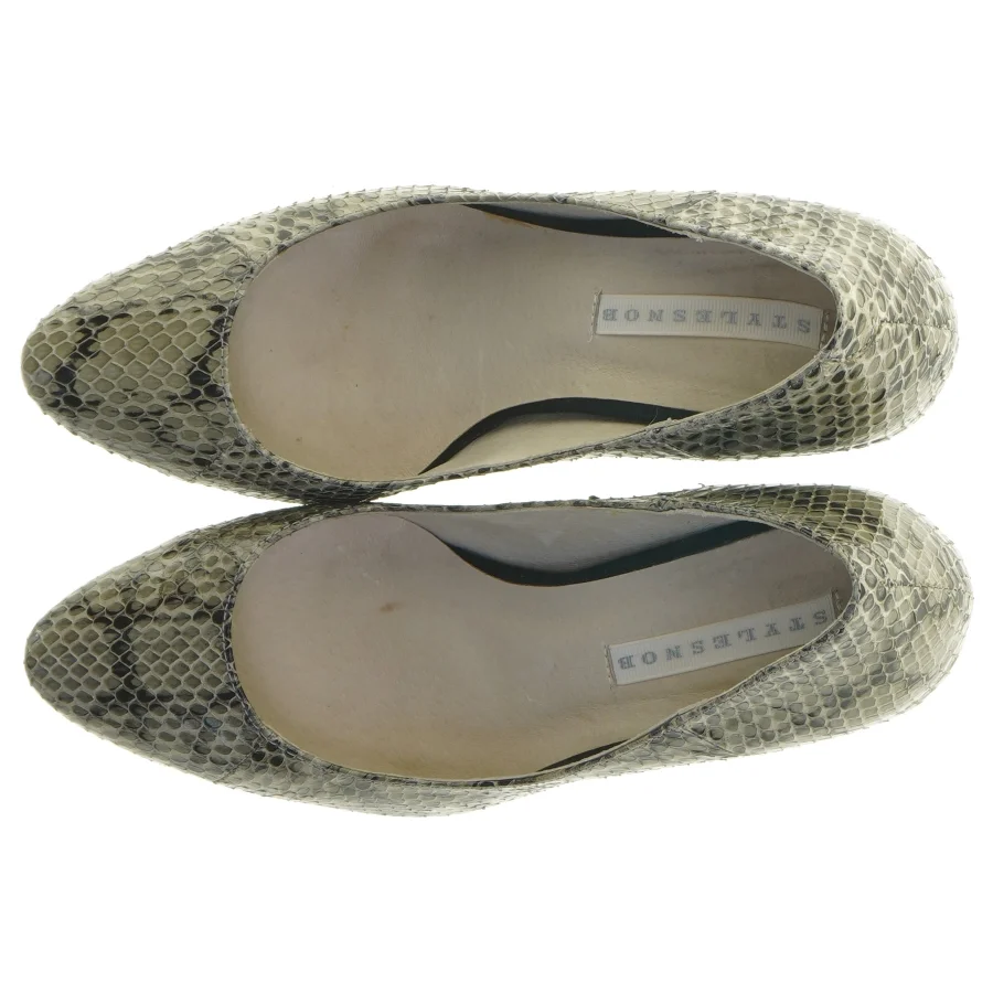 Slangeskindsimitation stiletter fra Stylesnob (str. 38)