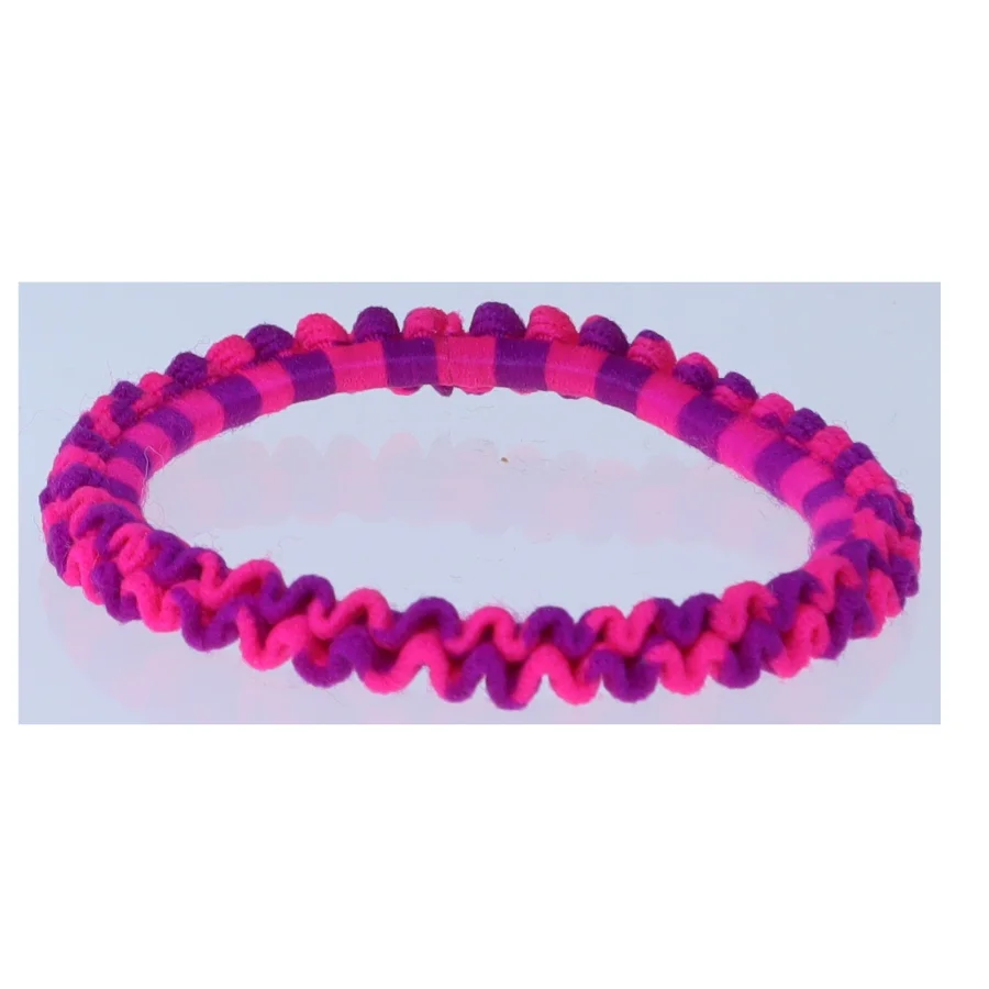 Elastisk hårbånd i pink og lilla (str. Ø 5 cm)