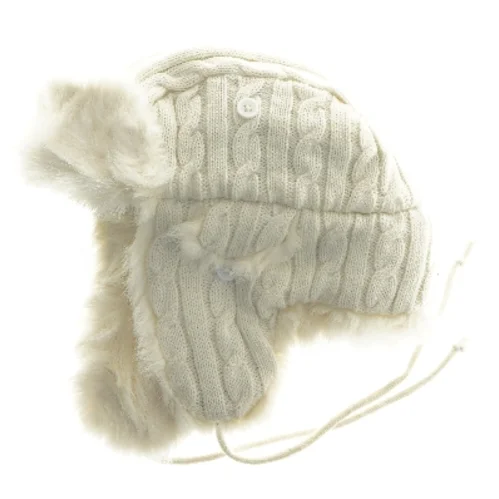 Strikket pilot hat med pelskant (str. 30x30 cm)