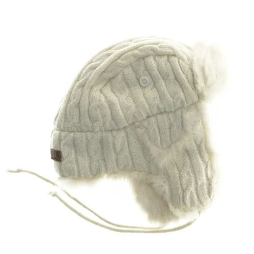 Strikket pilot hat med pelskant (str. 30x30 cm)