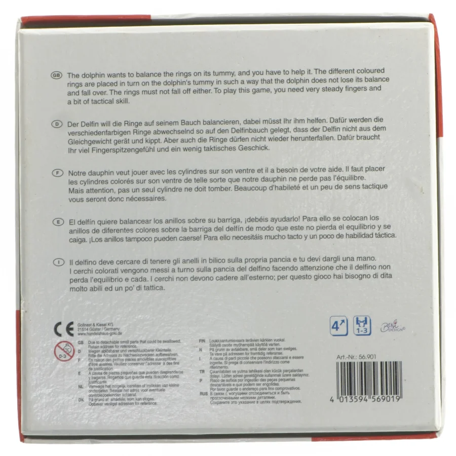 Balancespil med delfin fra Goki (str. 21x21 cm)