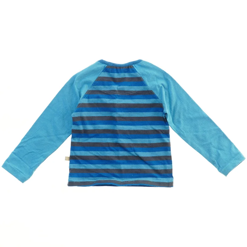 Langærmet T-shirt med striber og motiv fra Petibom (str. 80)