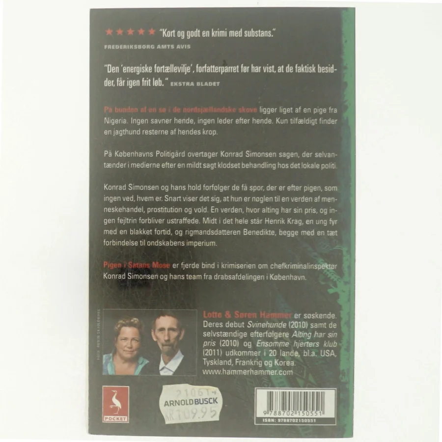 Pigen i Satans mose : kriminalroman af Lotte Hammer (Bog)