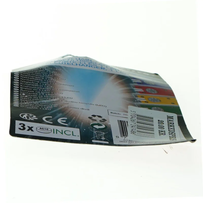 Nøglering med lygte (str. 15 x 10 cm)