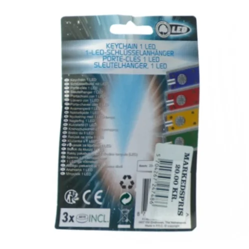 Nøglering med lygte (str. 15 x 10 cm)