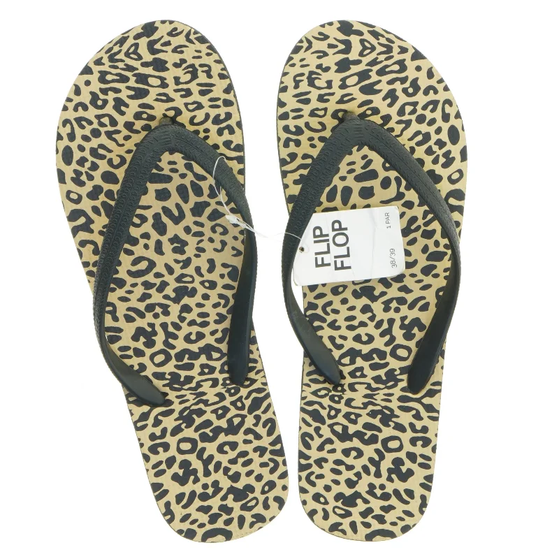 Leopard flip flop sandaler størrelse 38 (str. 38 )