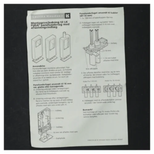 LK FUGA Panelundlæg fra Lauritz Knudsen (str. 10 styk)