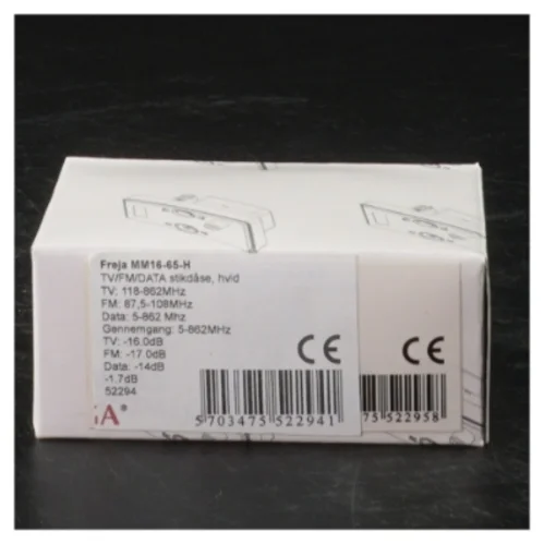 TV/FM/DATA stikdåse (str. 7,5 x 5 cm)