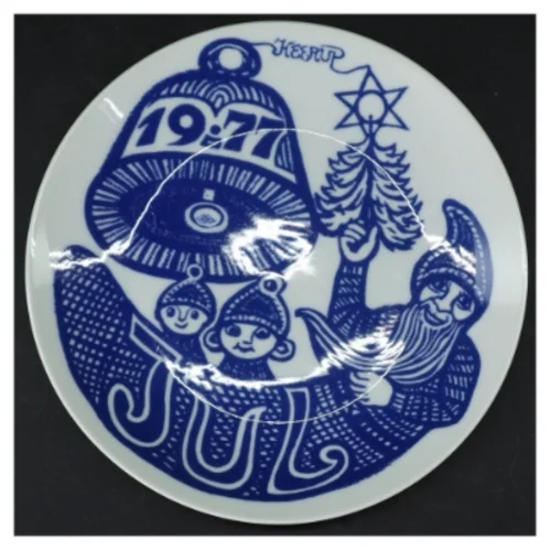 Blå dekorationstallerken fra Henry Heerup (str. Ø. 20 cm)