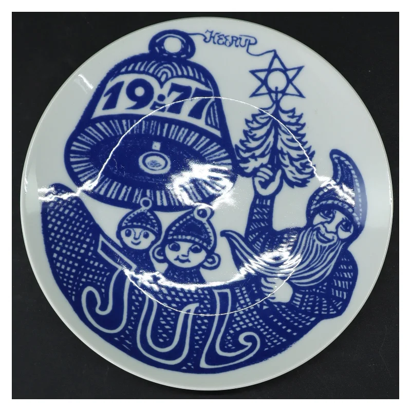 Blå dekorationstallerken fra Henry Heerup (str. Ø. 20 cm)